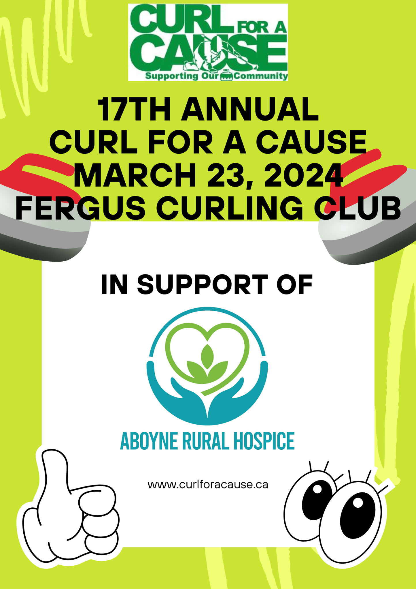 March 23, 2024 Curl For A Cause event poster.