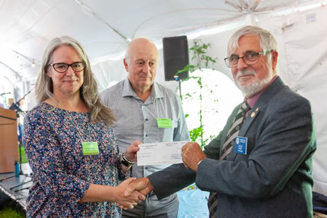 Delivering the Fergus-Elora Rotary donation cheque