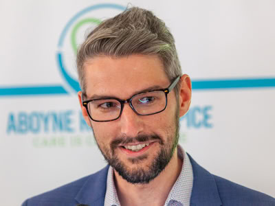 Perth-Wellington MPP Matthew Rae speaking at Aboyne Rural Hospice Sept 15th event